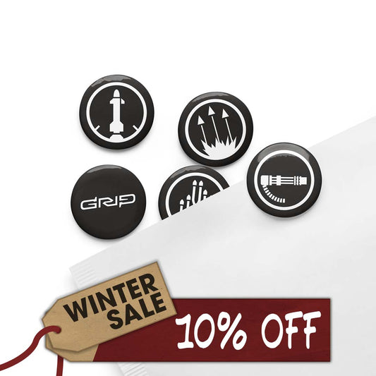 GRIP: Combat Racing Set of Pin Buttons