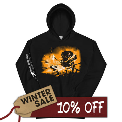 Aaero2 : Black Razor Unisex Hoodie in Orange