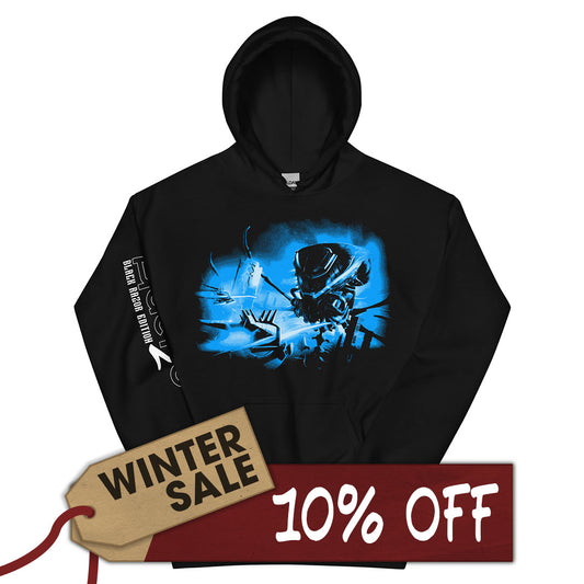 Aaero2 : Black Razor Unisex Hoodie in Blue