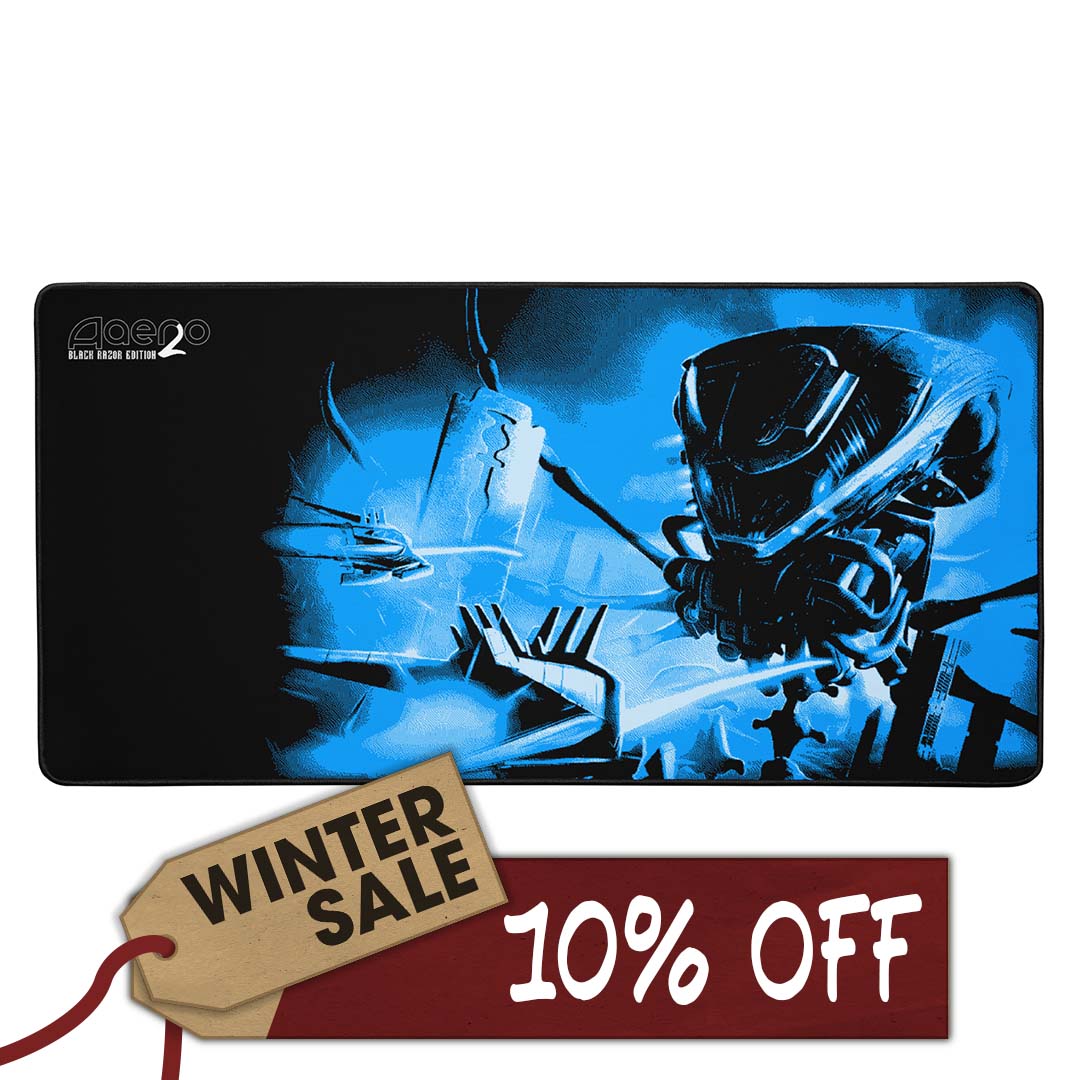 Aaero2 : Black Razor Edition Mouse Pad in Blue