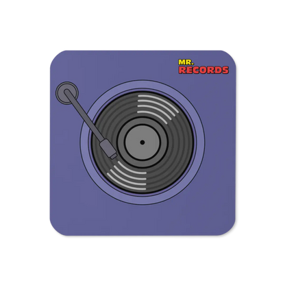Mr. Records Turntable Cork-Back Coaster